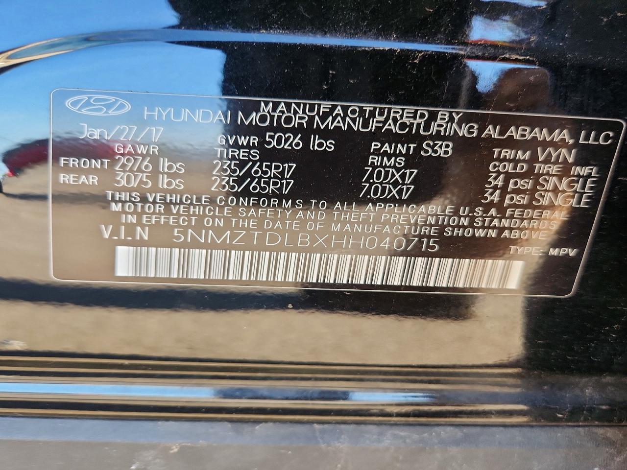 2017 HYUNDAI SANTA FE