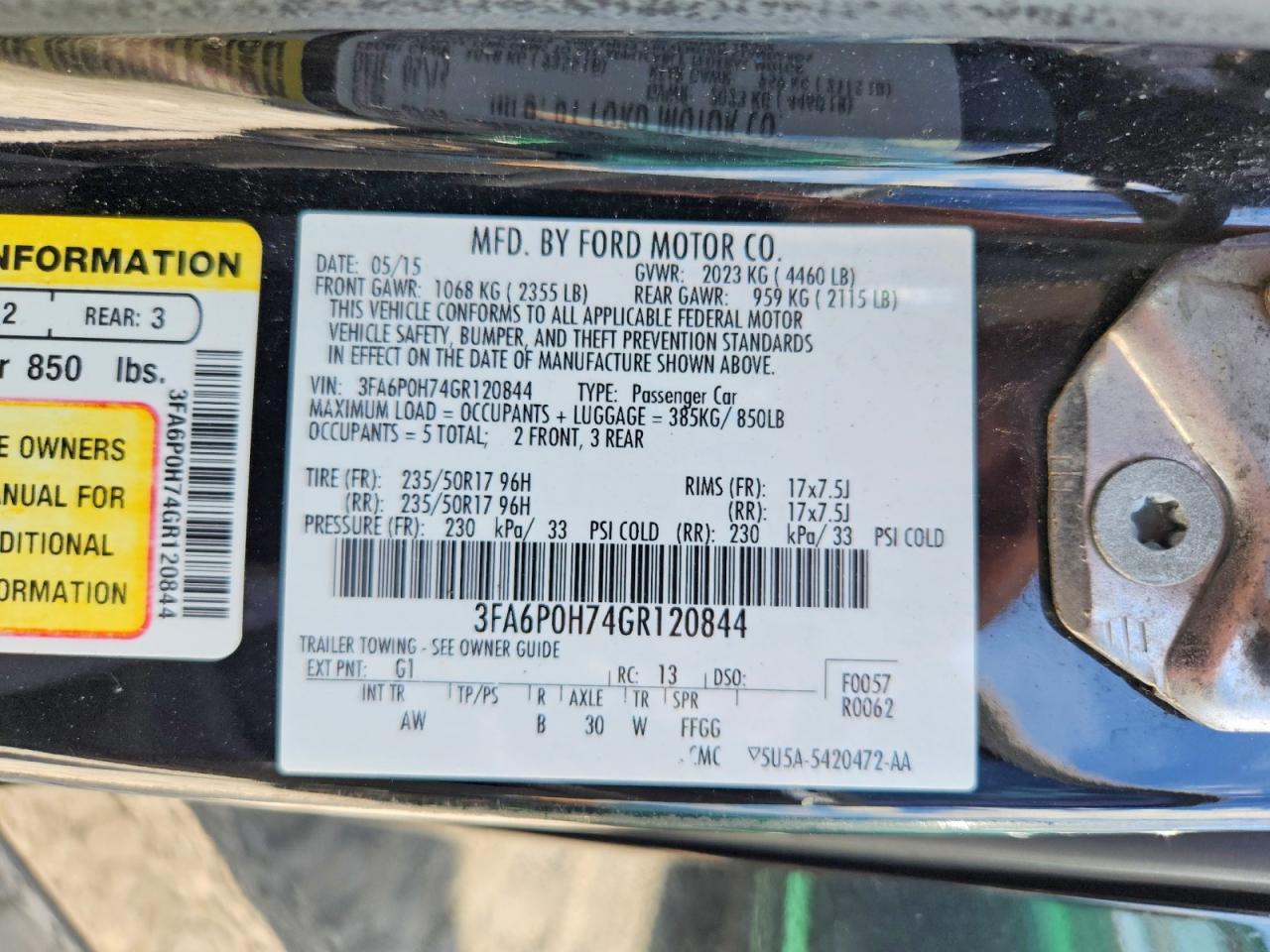 2016 FORD FUSION