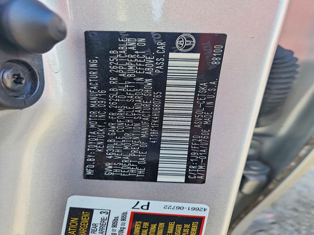 2017 TOYOTA CAMRY