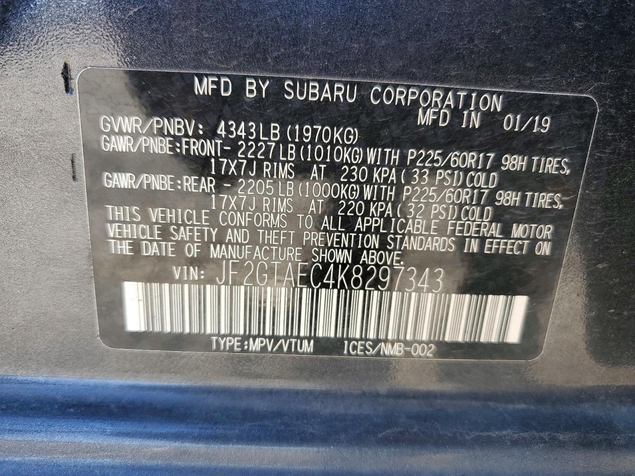 2019 SUBARU Crosstrek