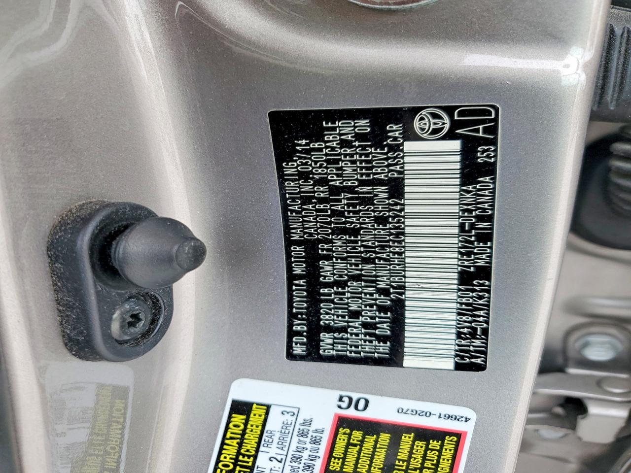 2014 TOYOTA COROLLA