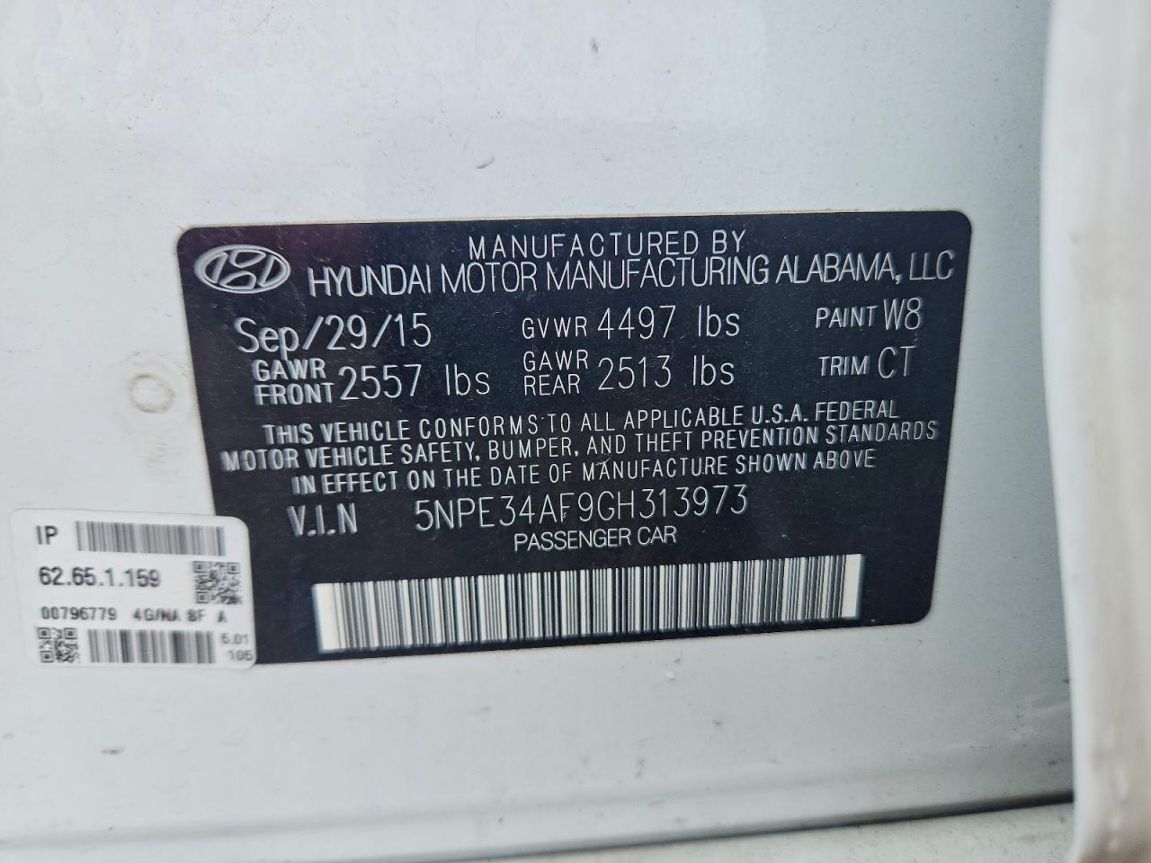 2016 HYUNDAI SONATA