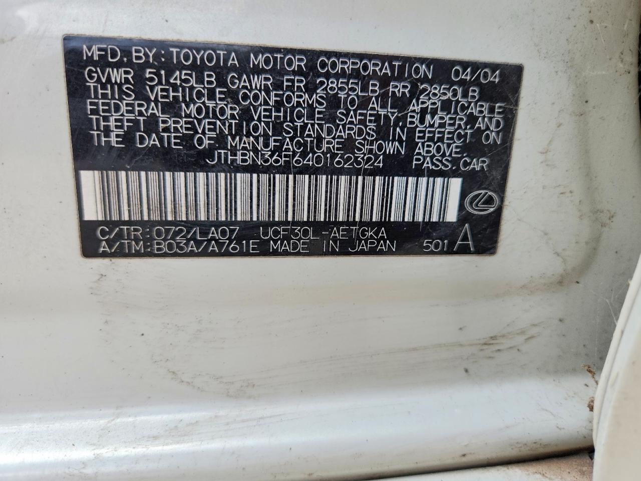 2004 LEXUS Ls 430