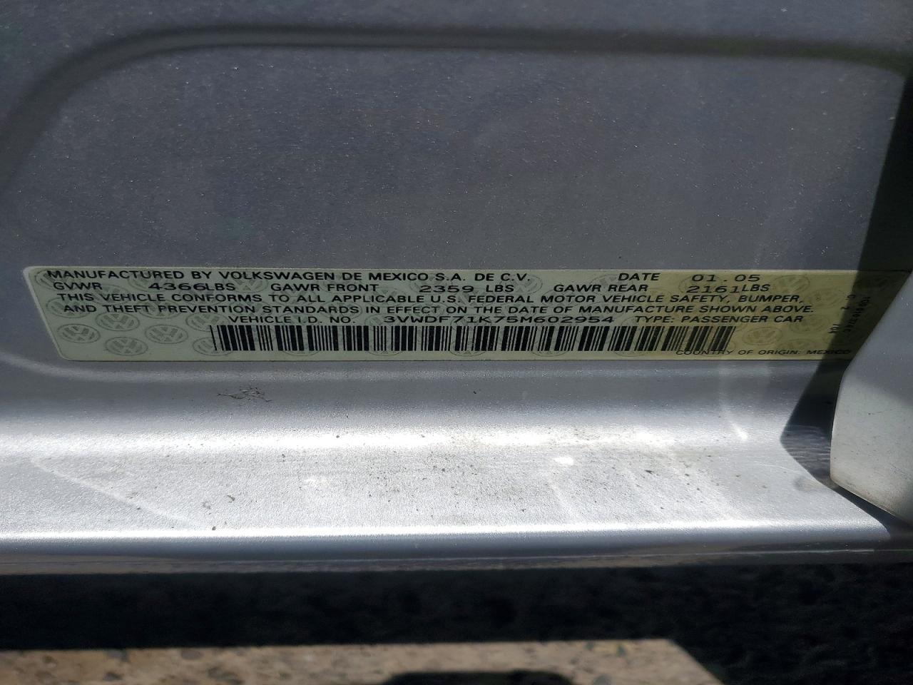2005 VOLKSWAGEN JETTA