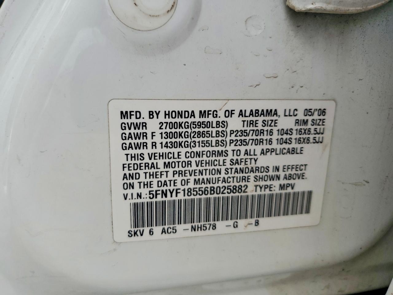 2006 HONDA PILOT