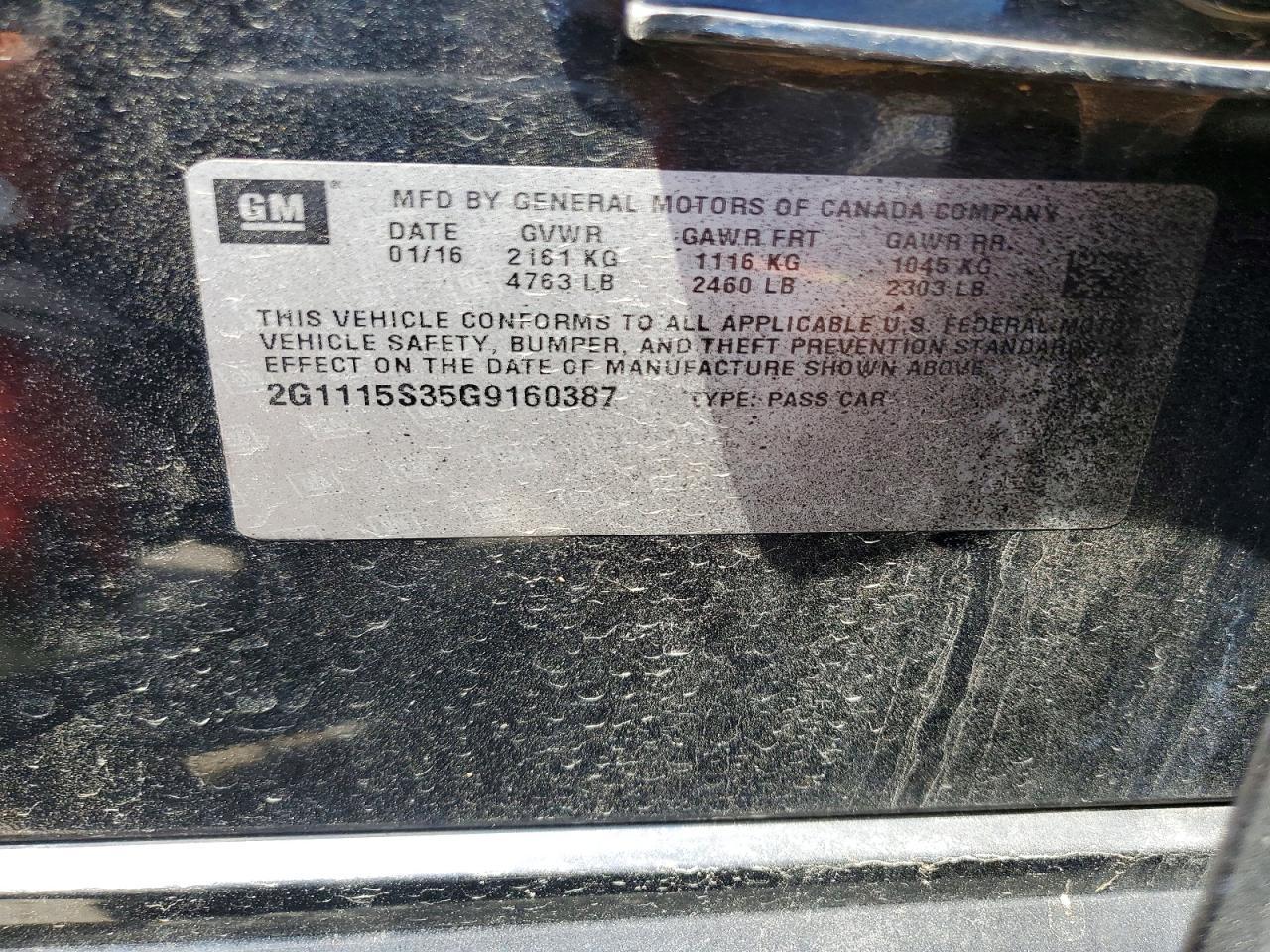 2016 CHEVROLET IMPALA