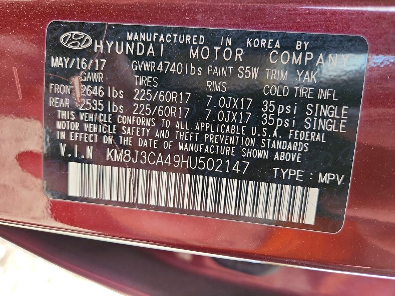 2017 HYUNDAI TUCSON