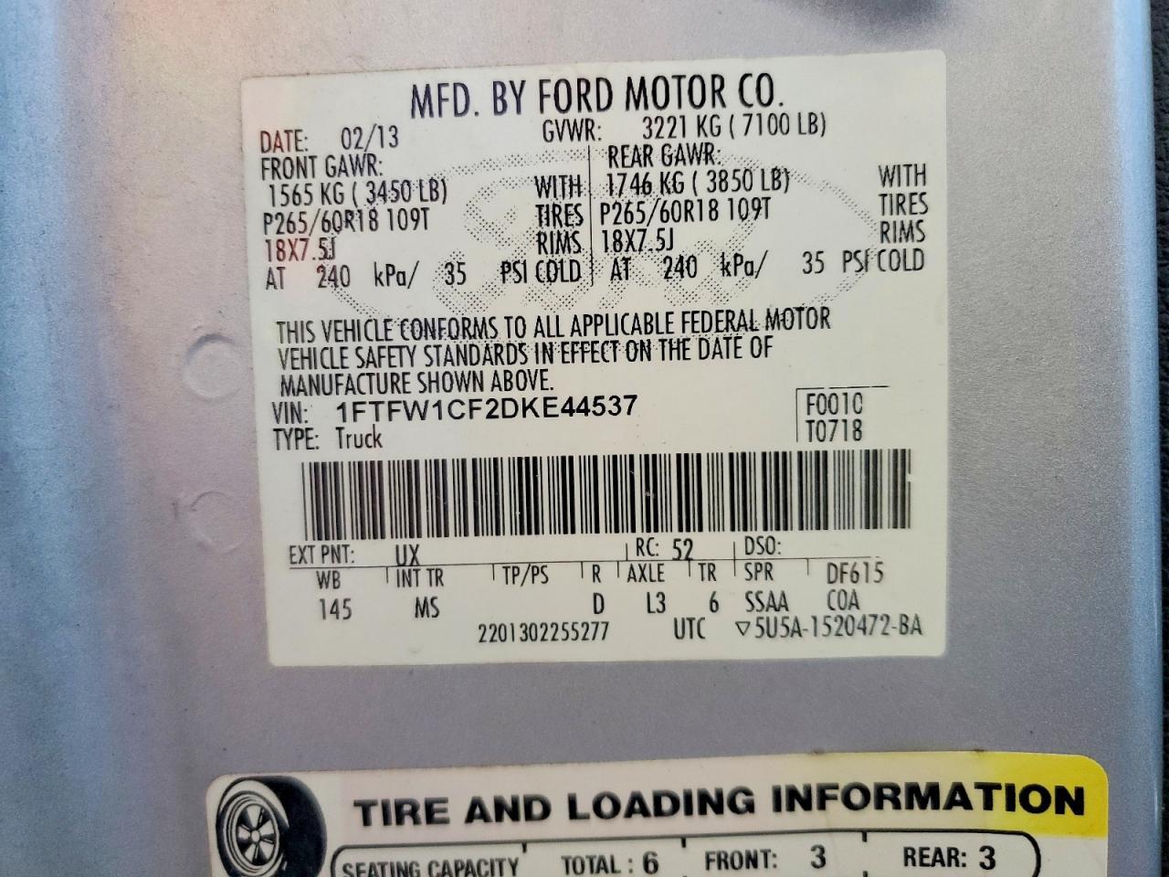 2013 FORD F-150 Lightning
