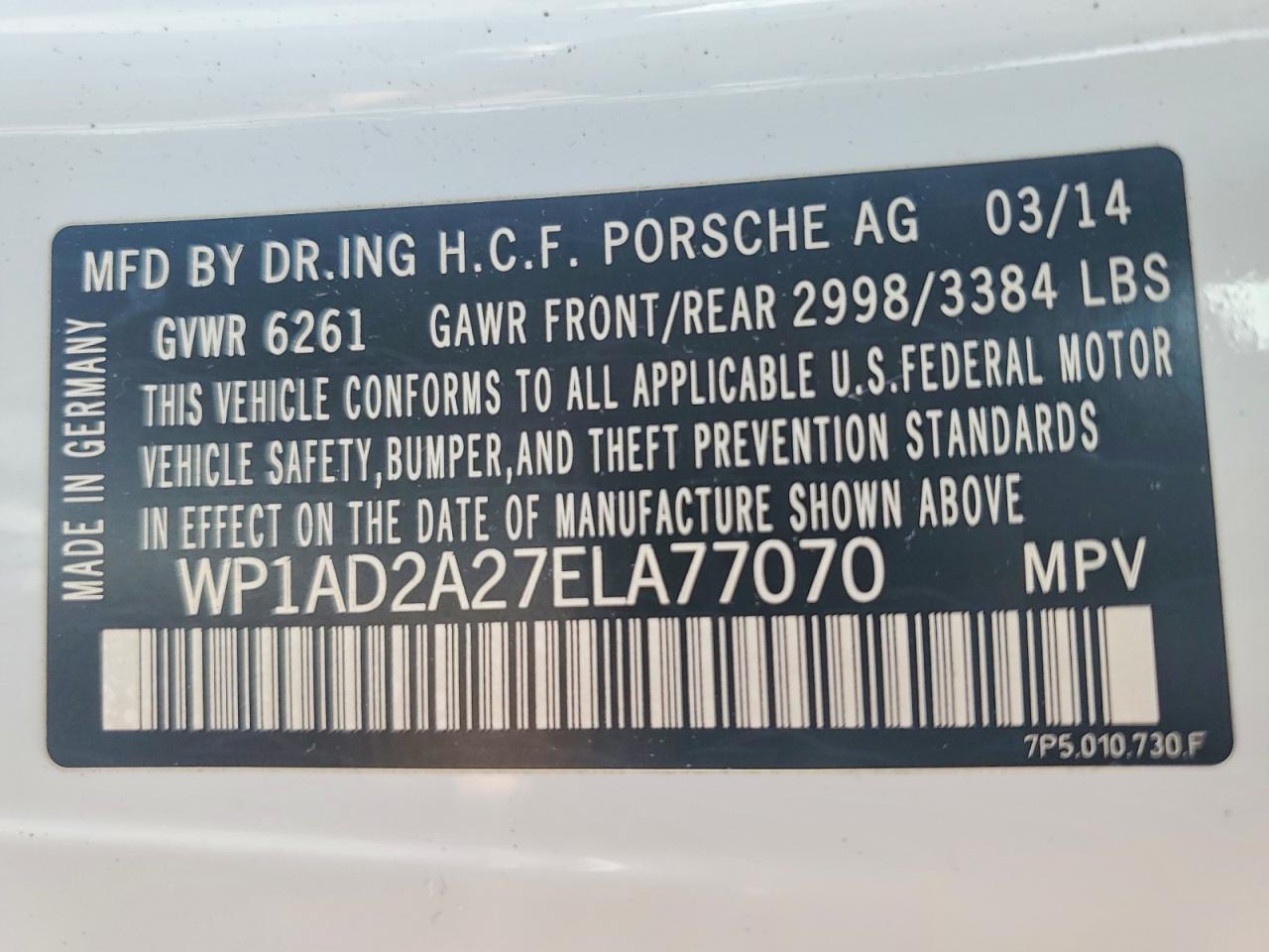 2014 PORSCHE CAYENNE