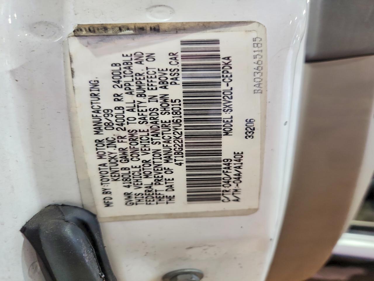 2000 TOYOTA CAMRY