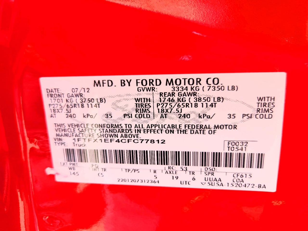 2012 FORD F-150