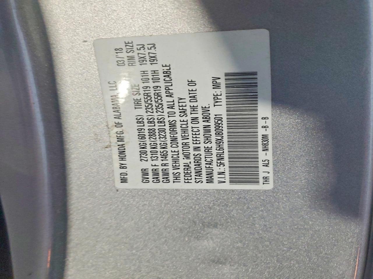 2018 HONDA ODYSSEY