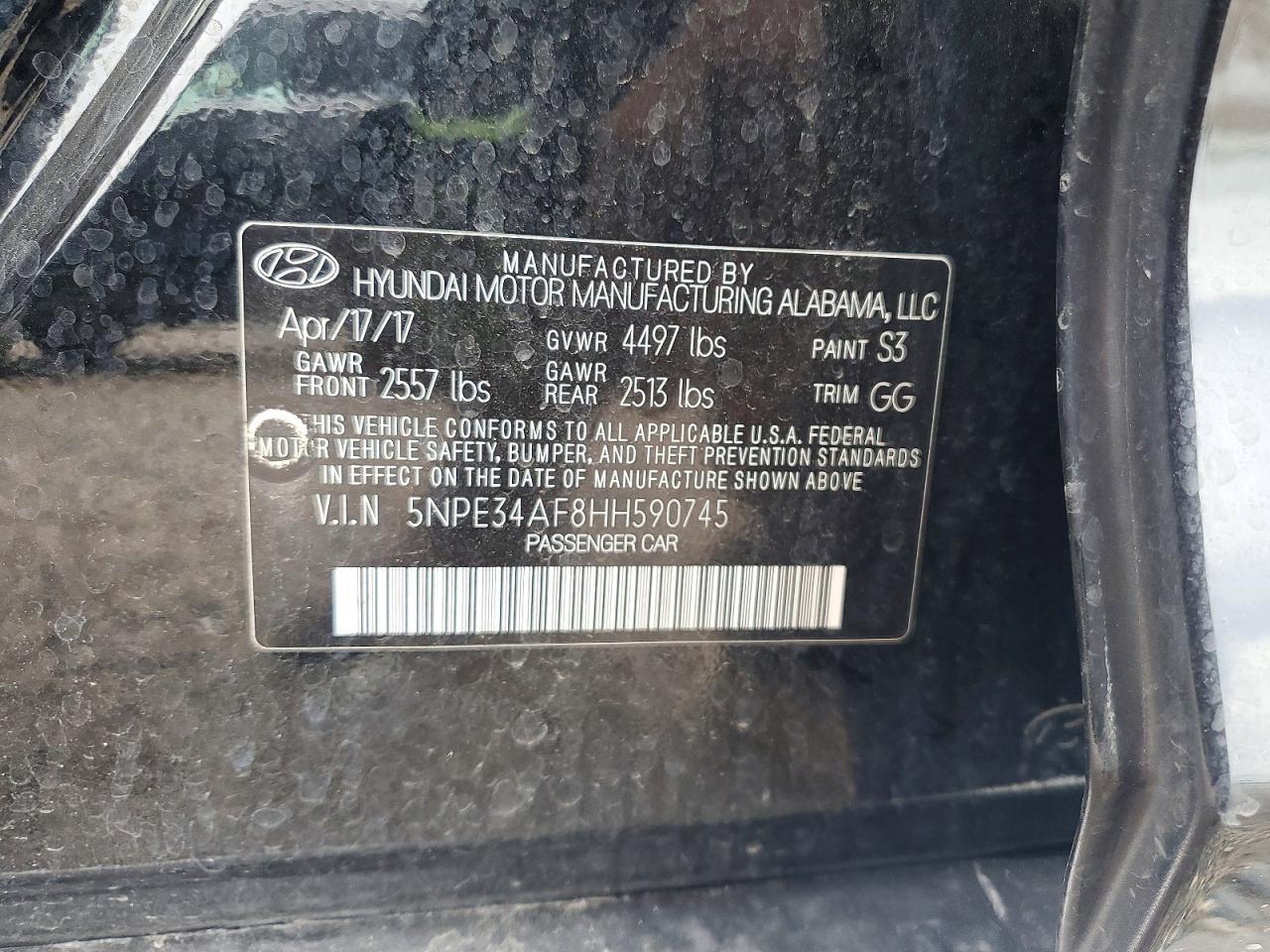 2017 HYUNDAI SONATA