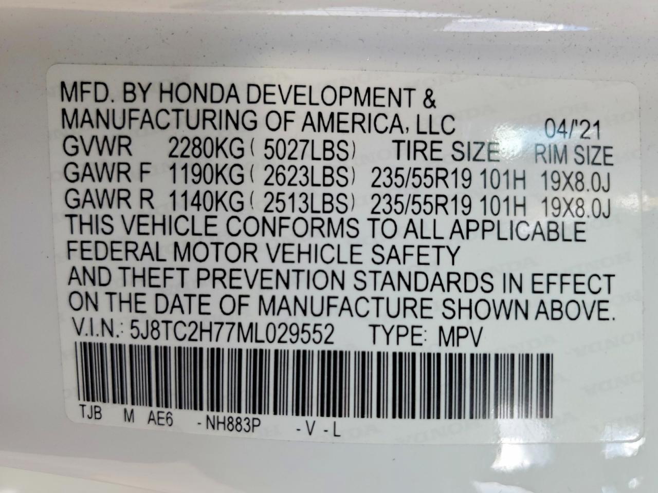 2021 ACURA RDX