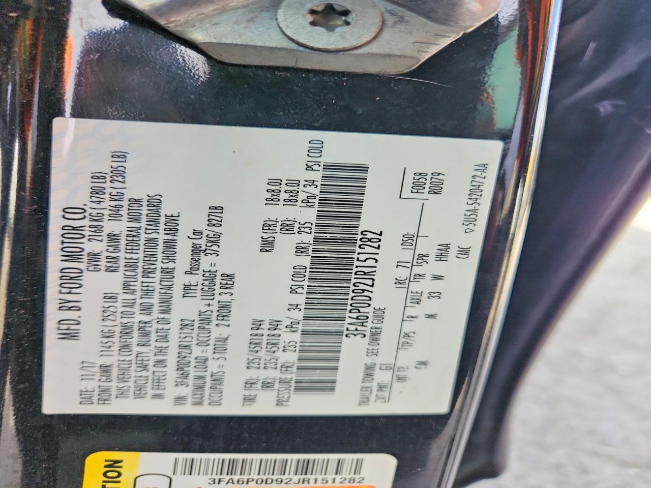2018 FORD FUSION