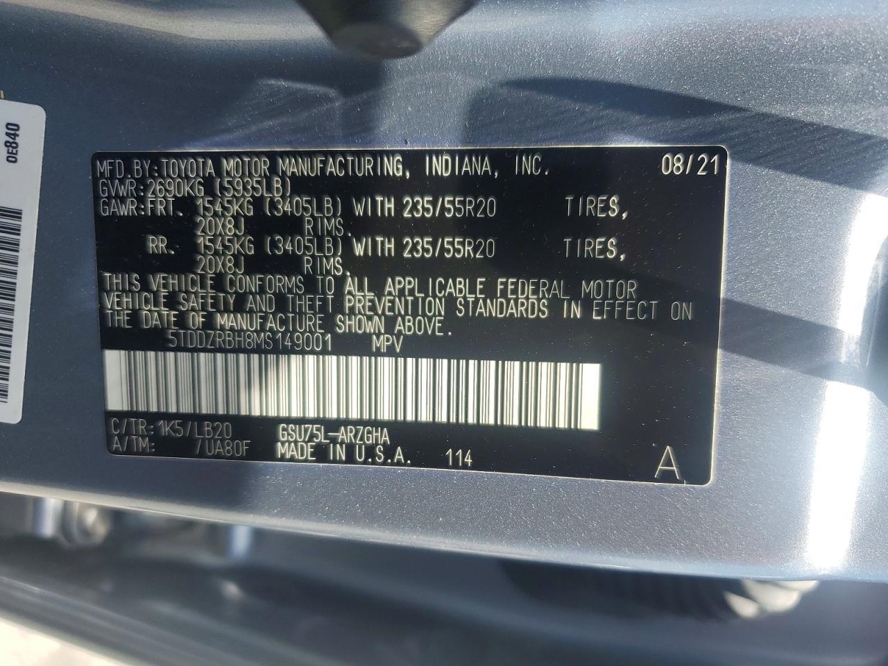 2021 TOYOTA HIGHLANDER