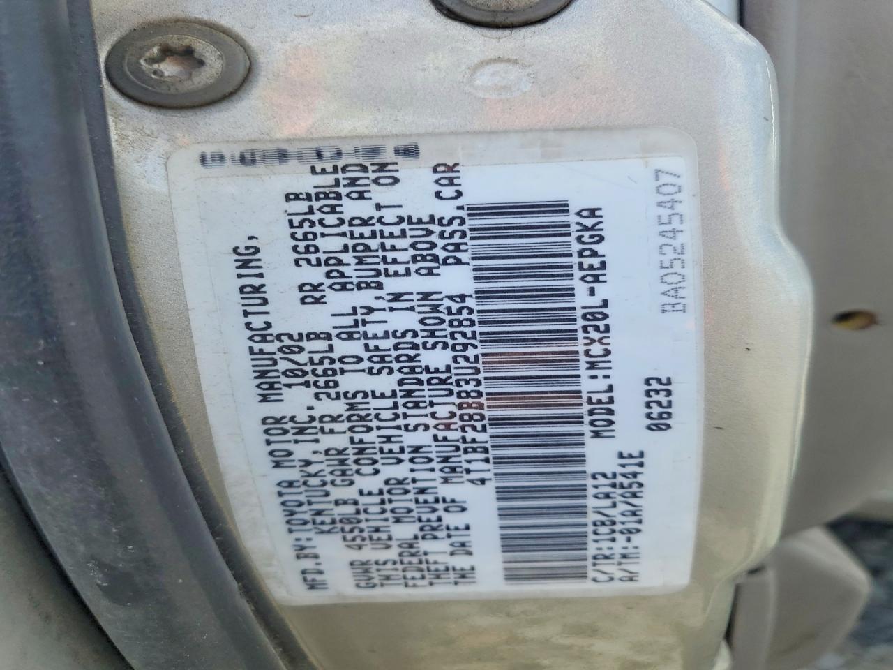 2003 TOYOTA Avalon