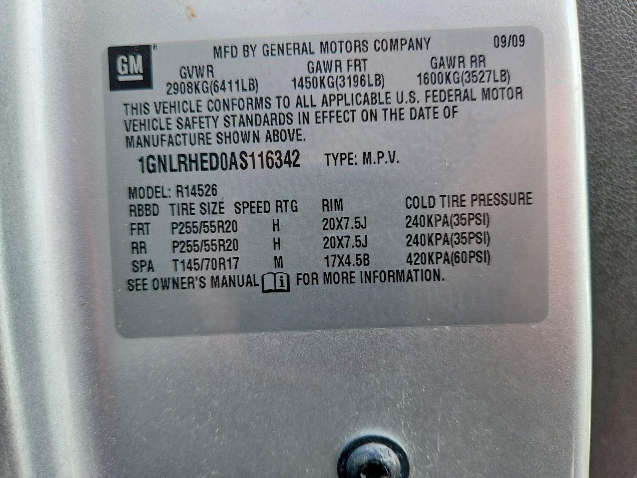 2010 CHEVROLET TRAVERSE