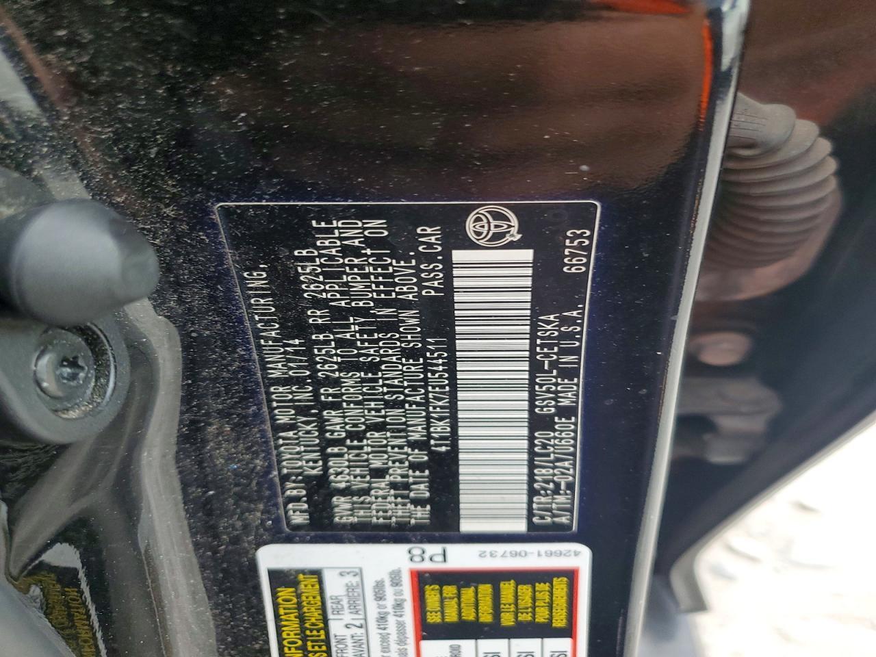 2014 TOYOTA CAMRY