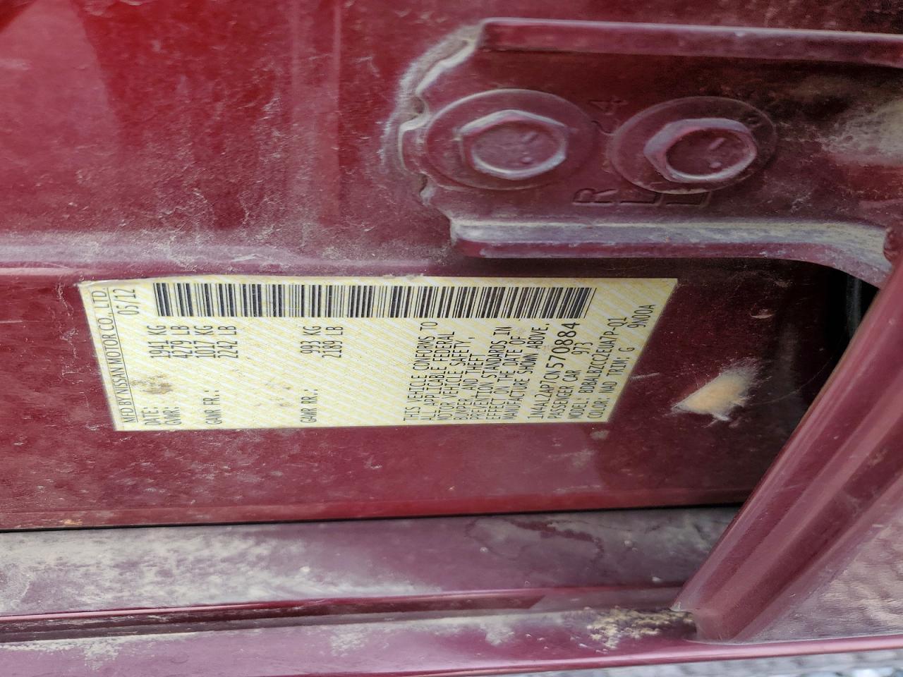 2012 NISSAN ALTIMA