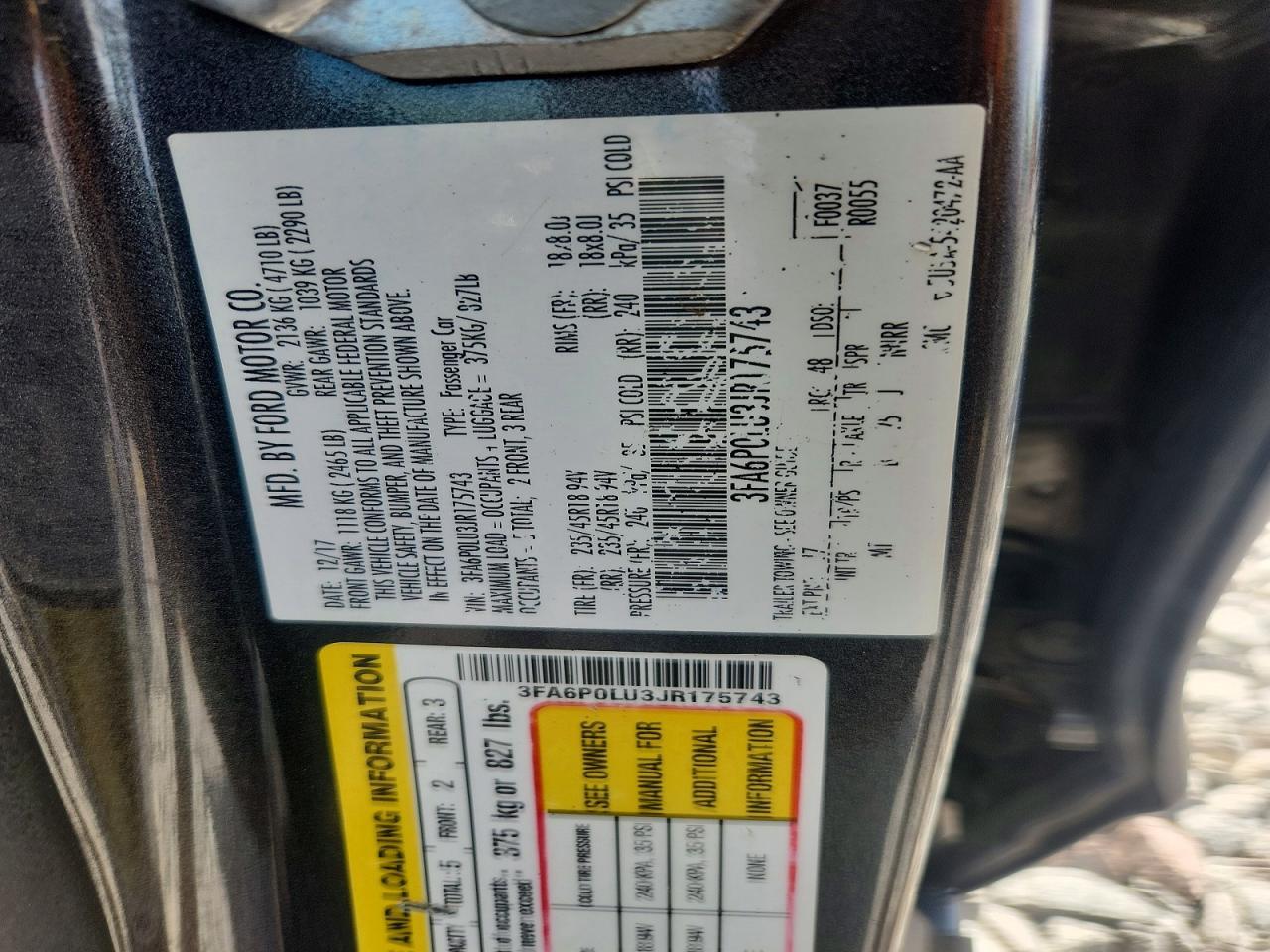 2018 FORD FUSION