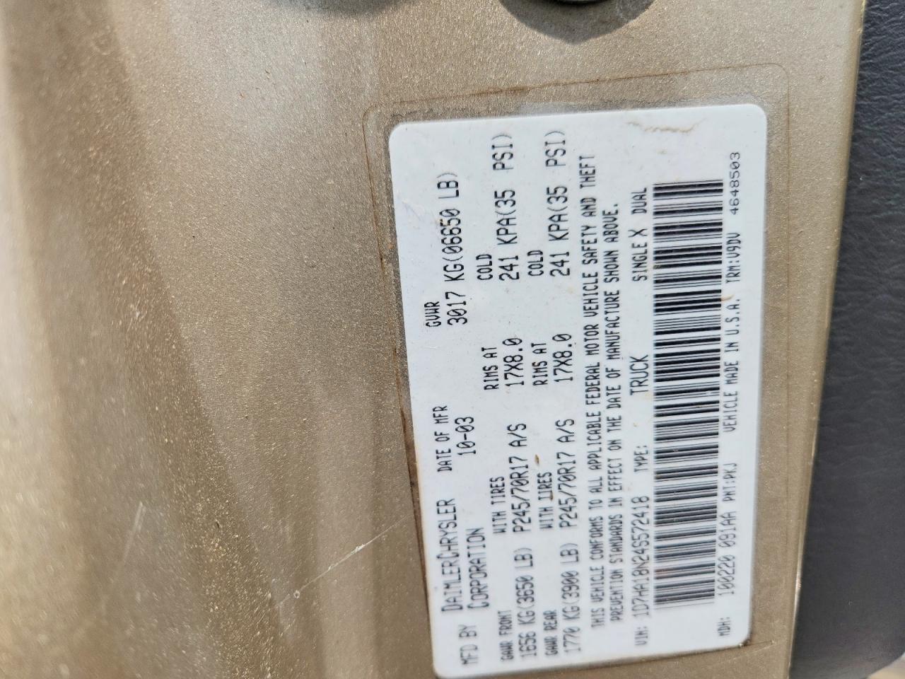 2004 DODGE RAM 1500