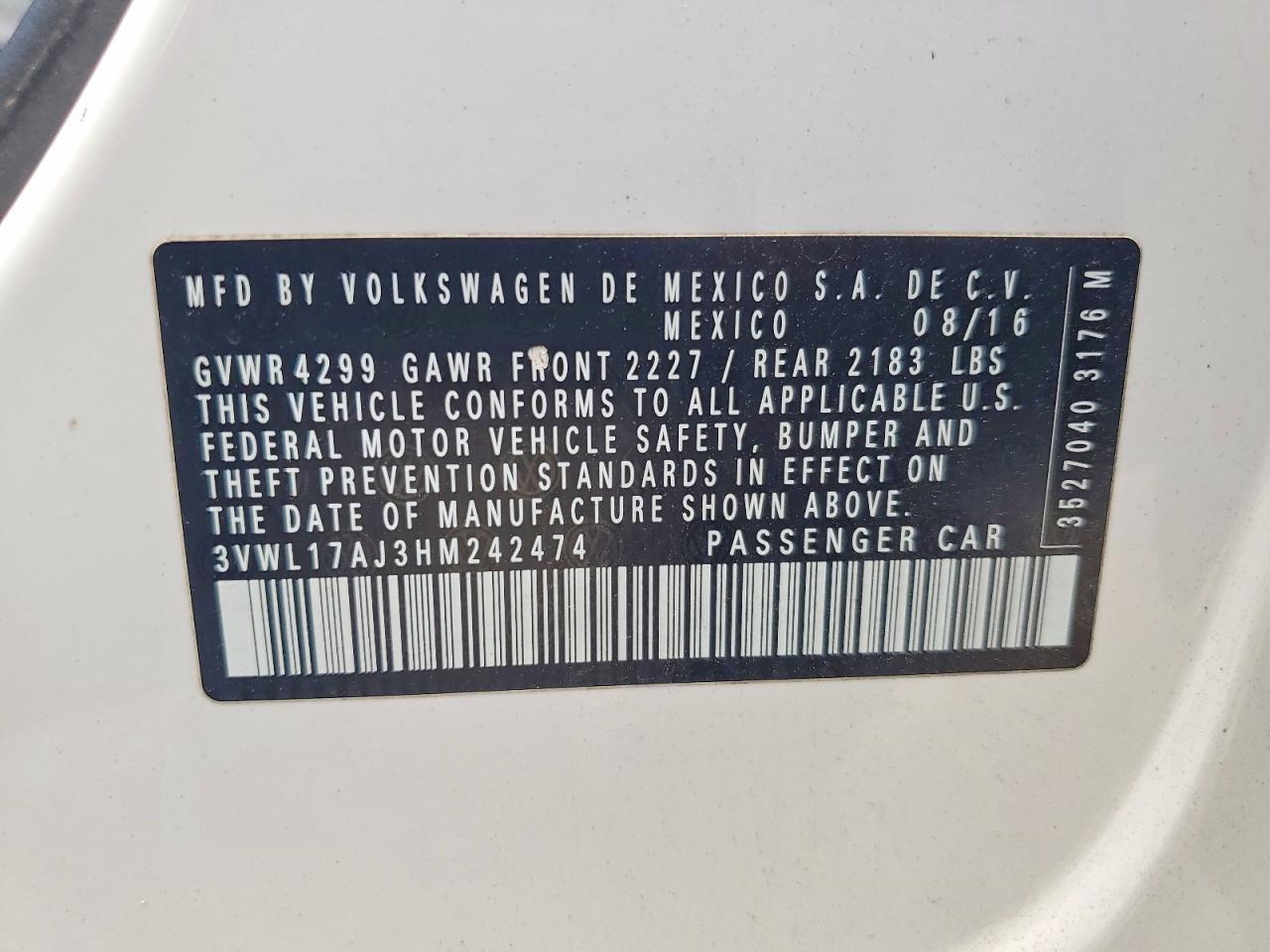 2017 VOLKSWAGEN JETTA