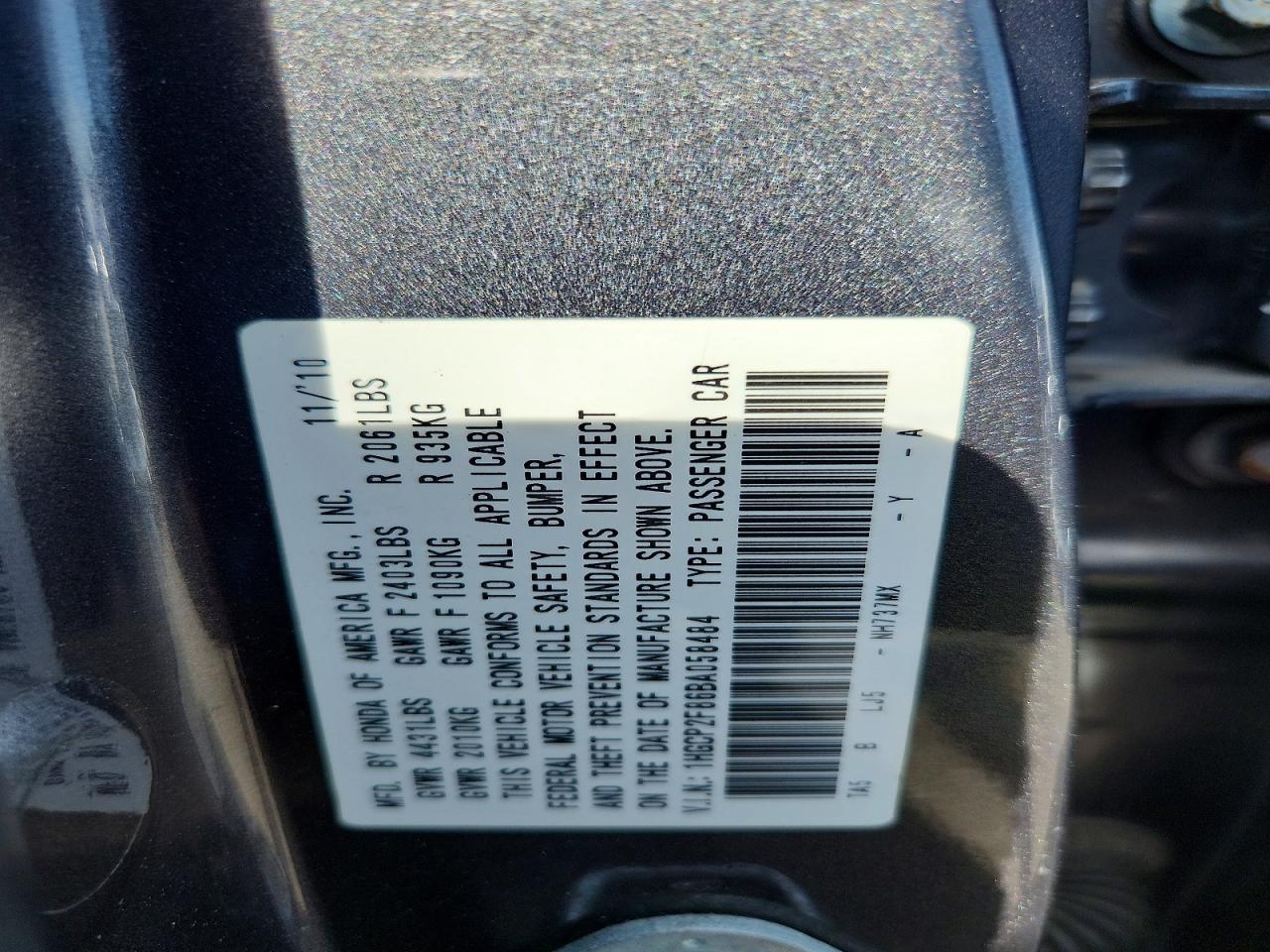 2011 HONDA ACCORD
