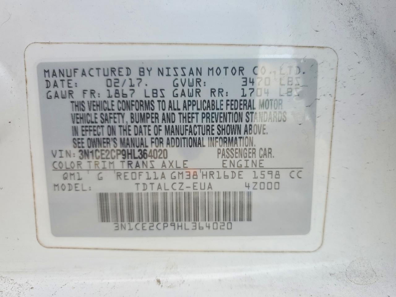 2017 NISSAN Versa Note