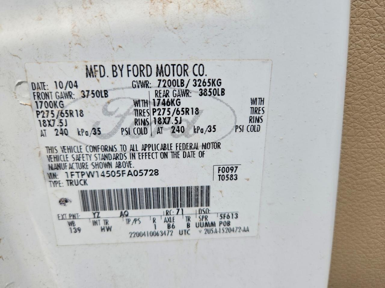 2005 FORD F-150 Lightning