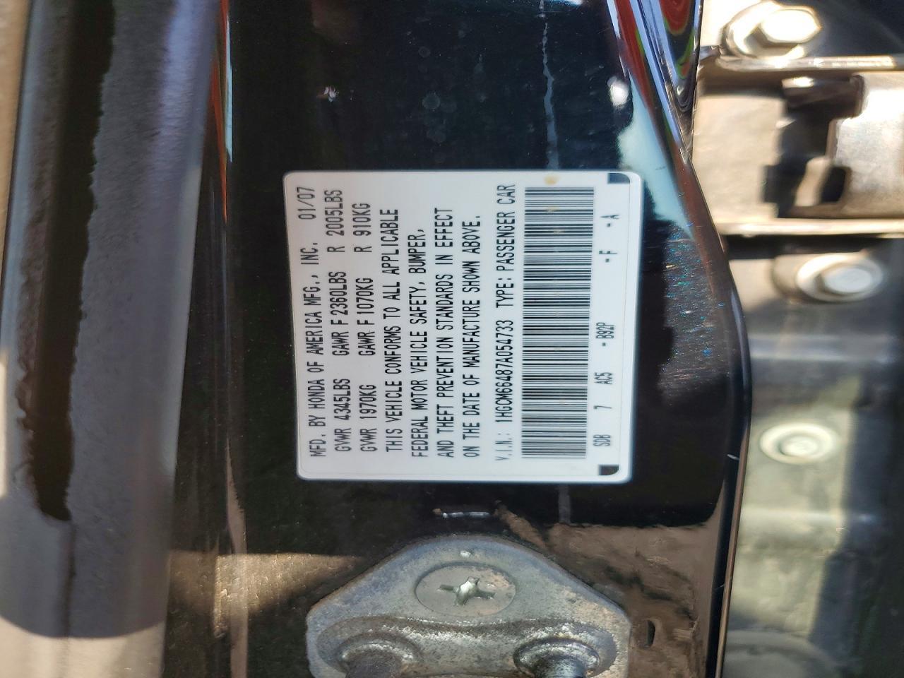 2007 HONDA ACCORD