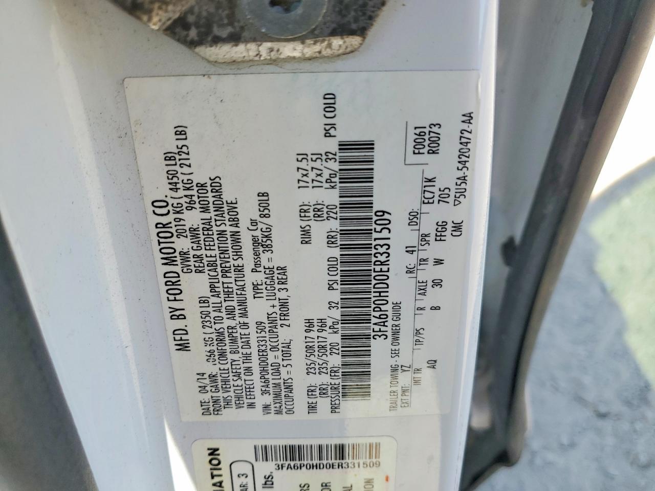 2014 FORD FUSION