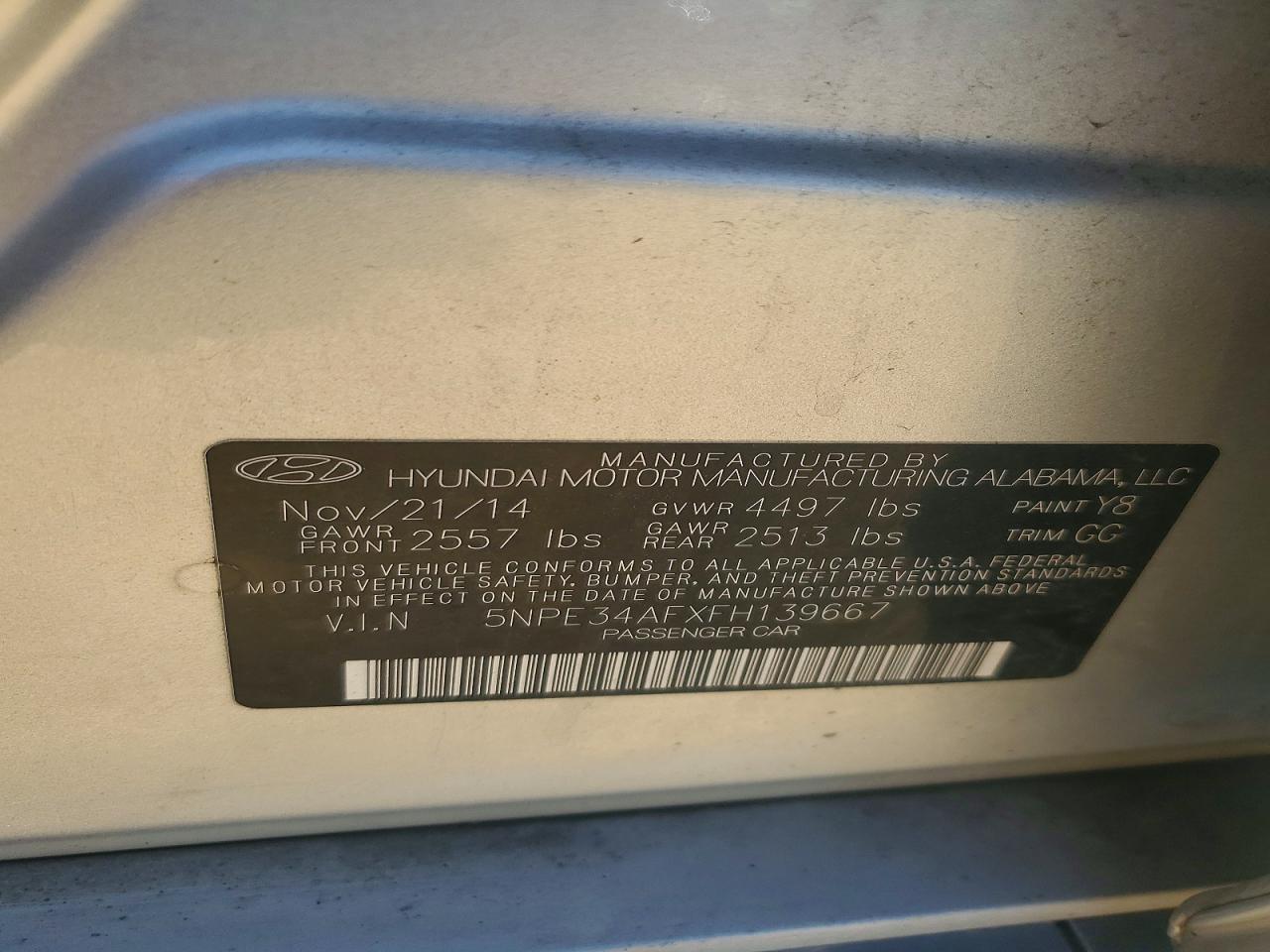 2015 HYUNDAI SONATA
