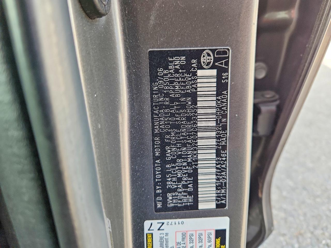 2007 TOYOTA COROLLA