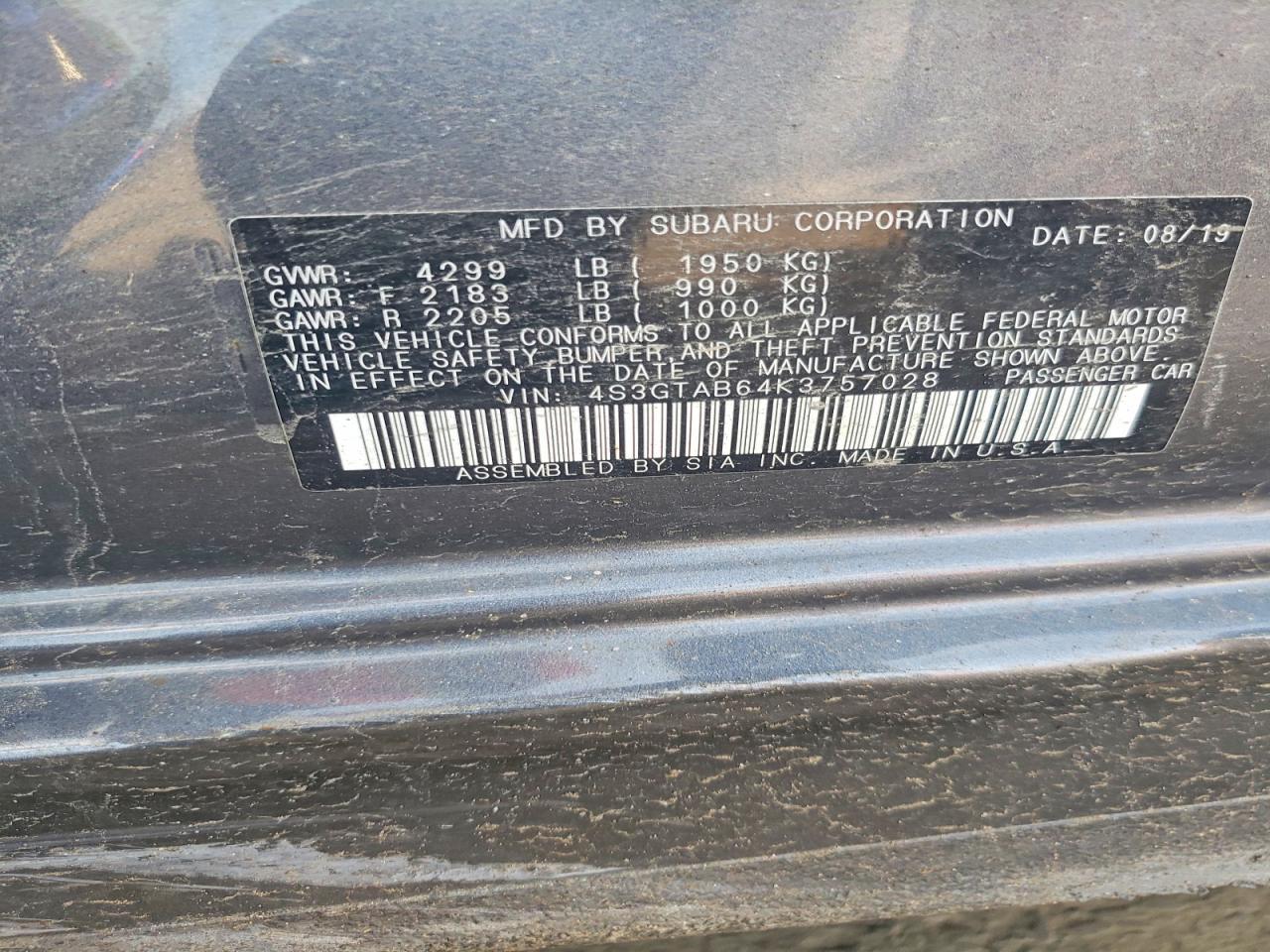 2019 SUBARU IMPREZA