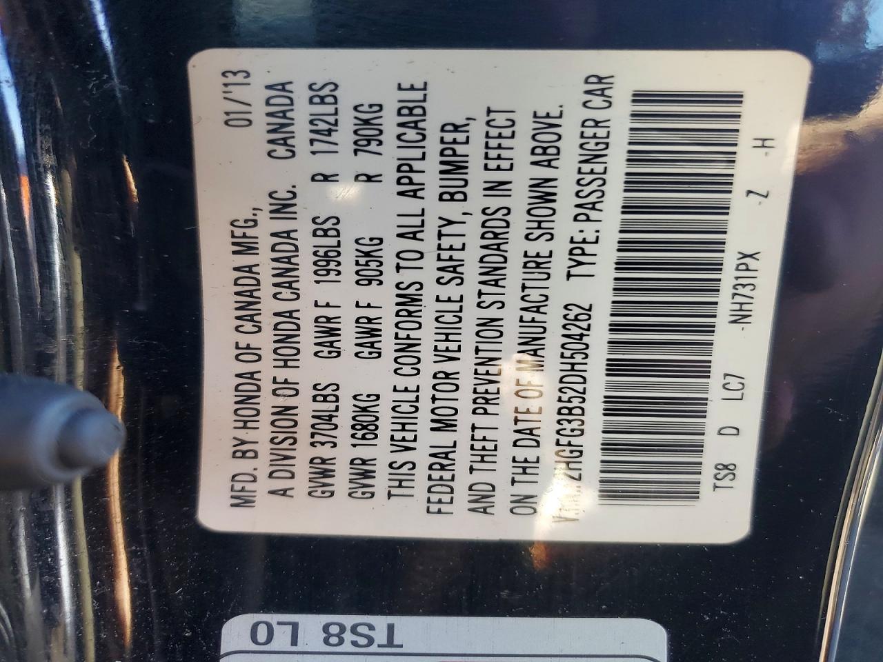 2013 HONDA CIVIC