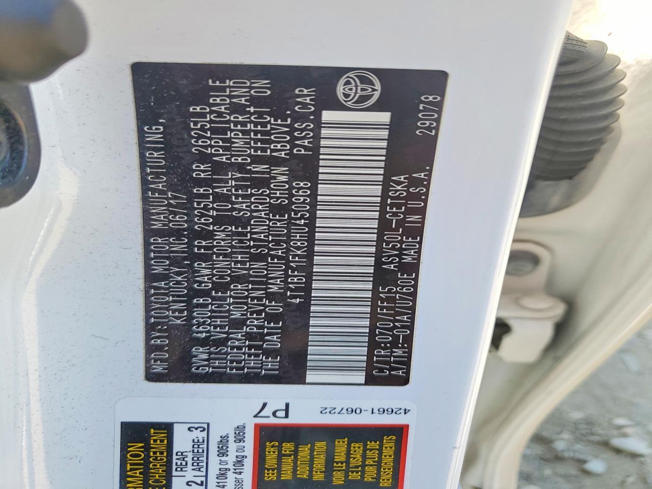 2017 TOYOTA CAMRY