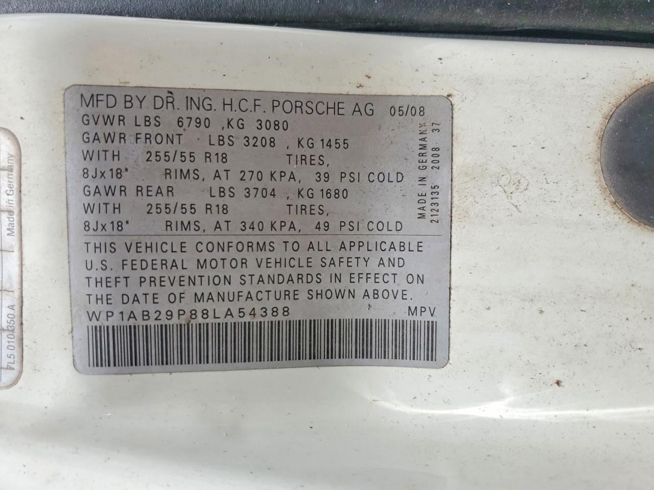 2008 PORSCHE CAYENNE