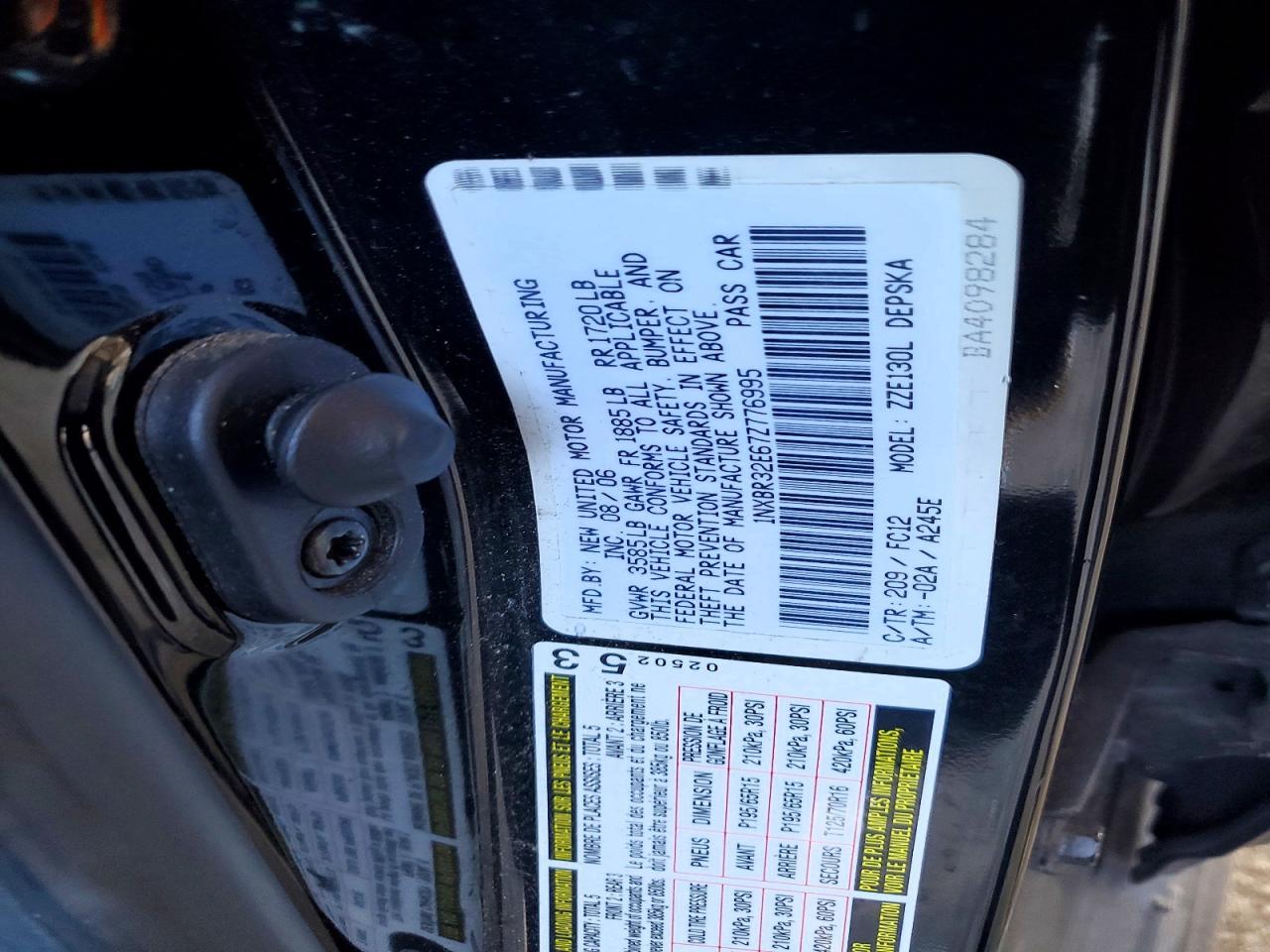 2007 TOYOTA COROLLA