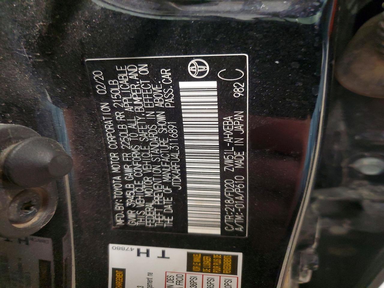 2020 TOYOTA PRIUS