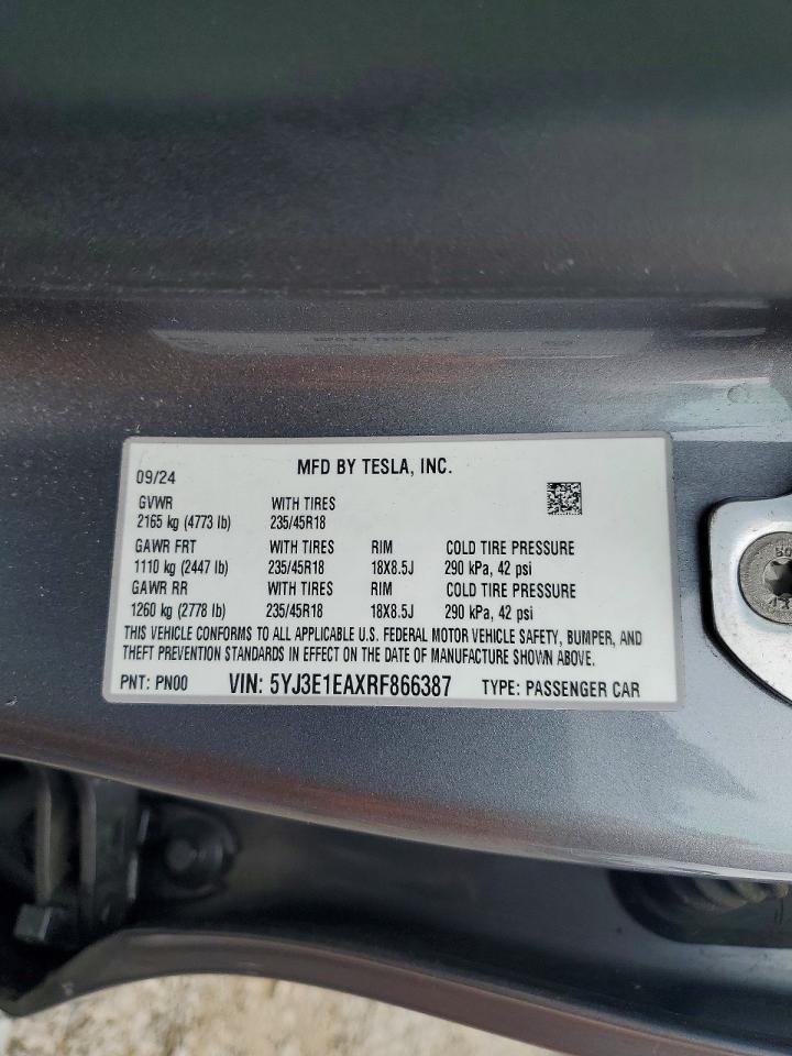 2024 TESLA MODEL 3