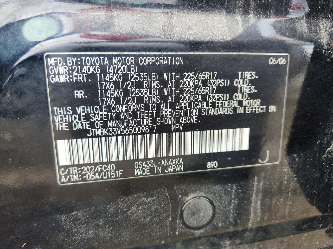 2006 TOYOTA RAV4