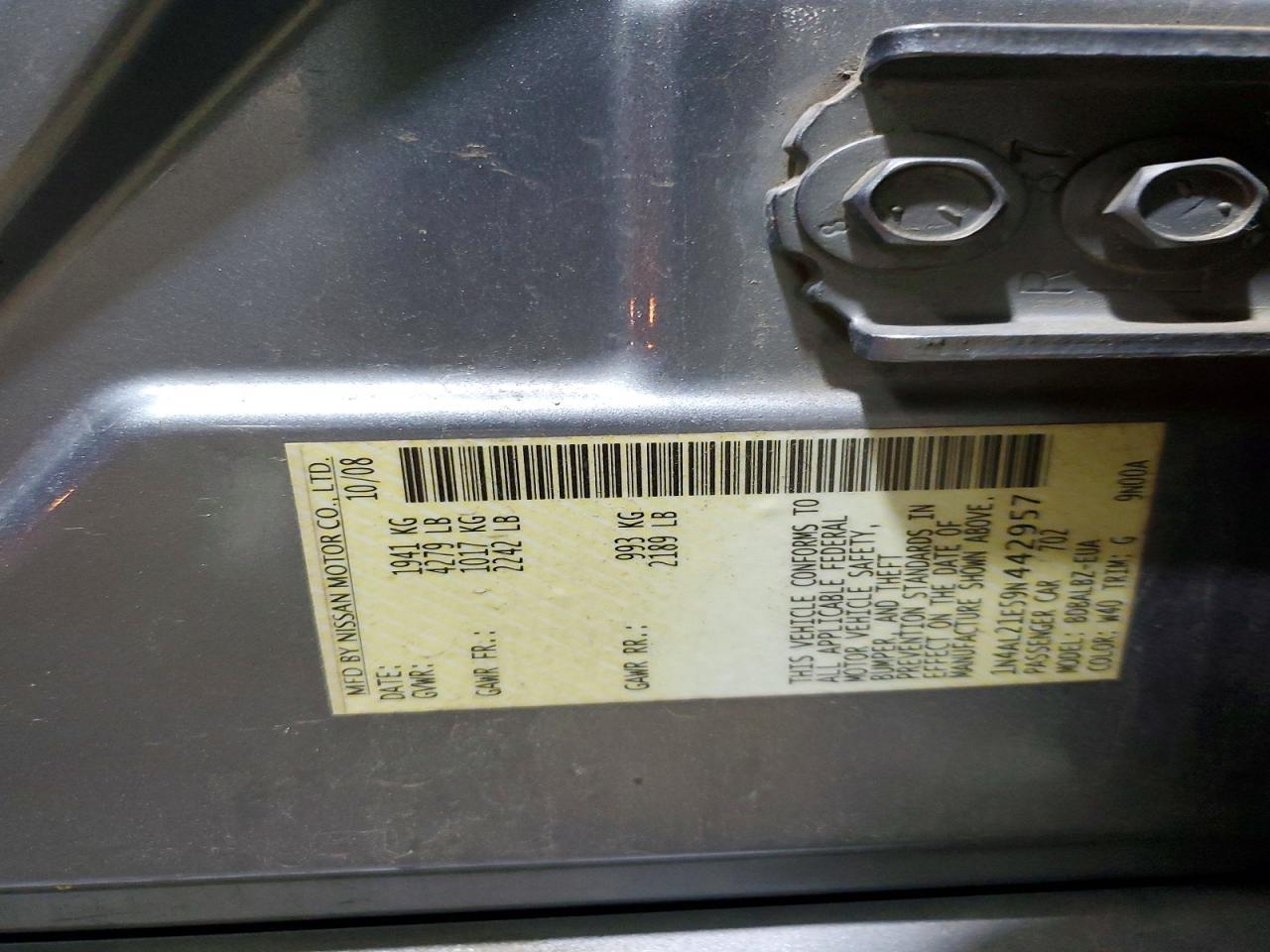 2009 NISSAN ALTIMA