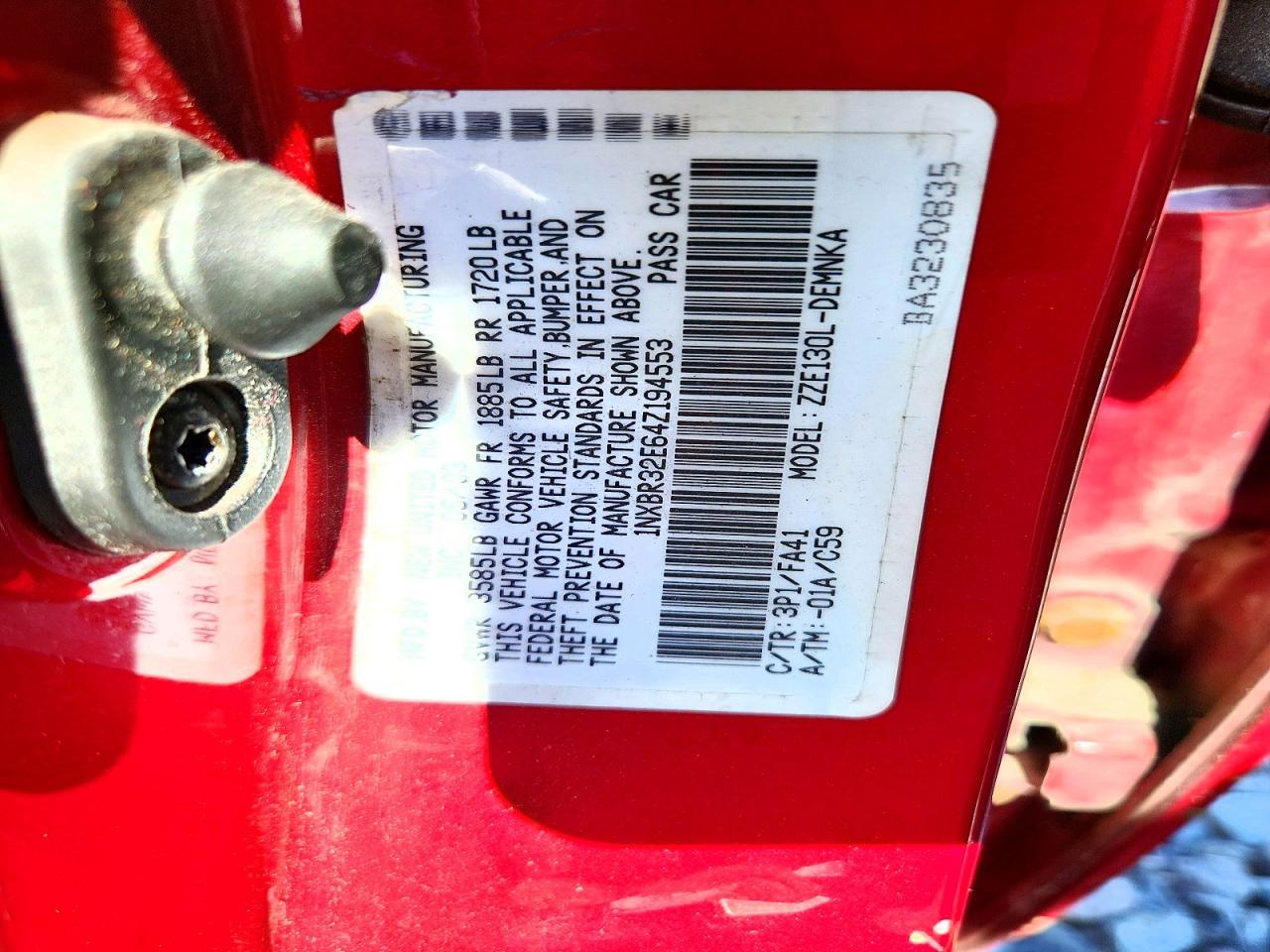2004 TOYOTA COROLLA