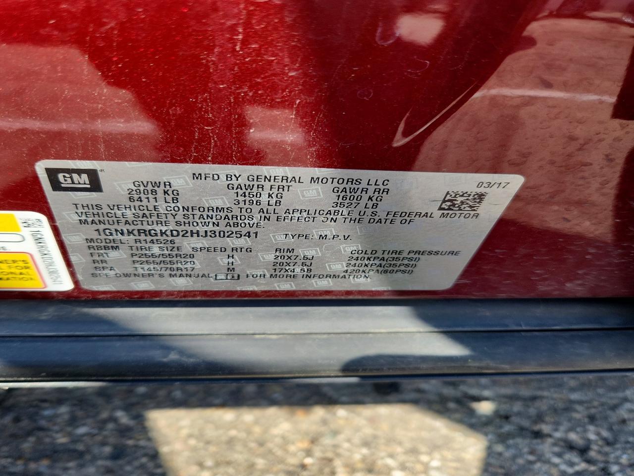 2017 CHEVROLET TRAVERSE