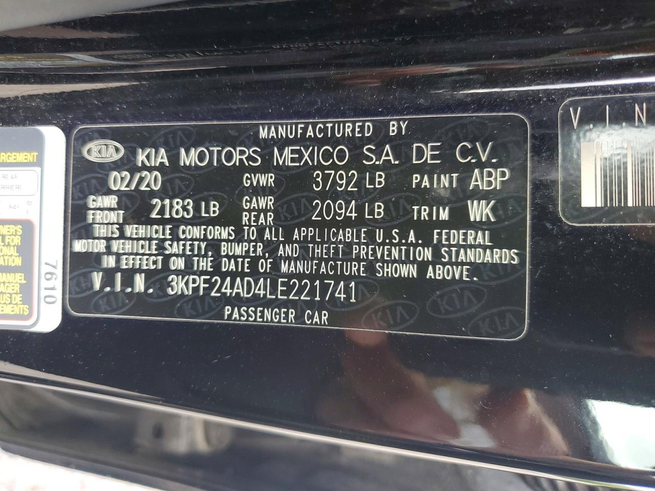 2020 KIA FORTE