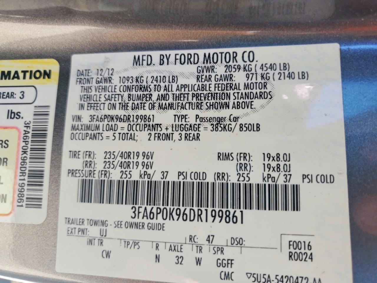 2013 FORD FUSION