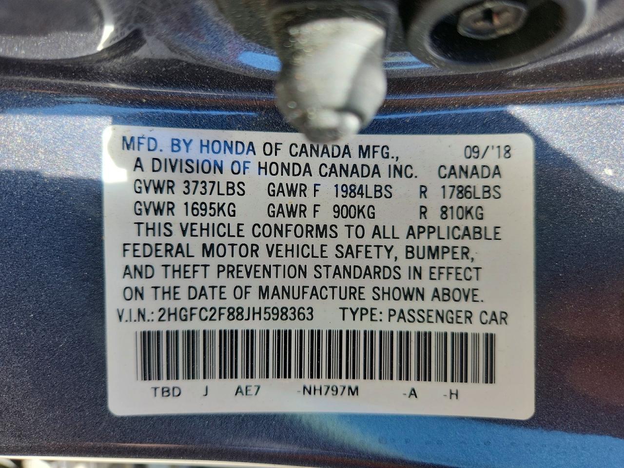 2018 HONDA CIVIC
