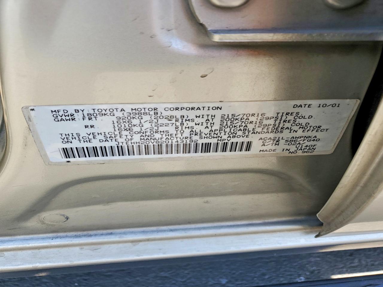 2002 TOYOTA RAV4