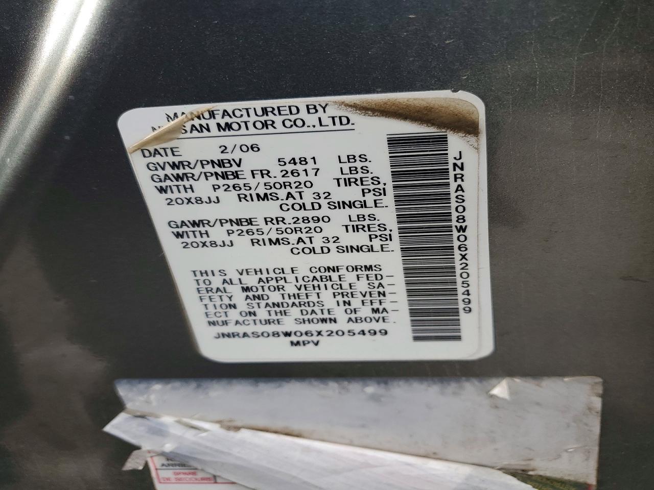 2006 INFINITI FX35